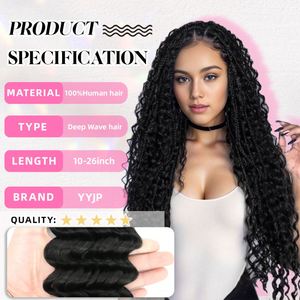 Cheveux brésiliens bruts en vrac, style bohème, ondulations profondes, pour tressage, 100g, bouclés, effet vague d'eau, sans trame, pour tresses sans nœuds - Product Image 2