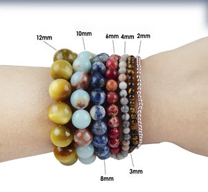 AsVrai U natürliches grünes persisches <span class=keywords><strong>Jade</strong></span>-Stein-Perlen rund loses Abstandsperlen-Armband zur Schmuckherstellung DIY-Charmanter-Armband Halskette - Product Image 5