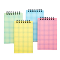 Fabriklieferung A6 Buntes Spiralnotizbuch Kariertes Papier Mini Taschennotizbuch Großhandel