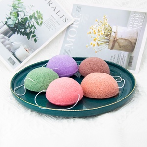 100% naturel Divers Couleurs Demi-boule Forme Naturel Pur Konjac Éponge Pour Le Nettoyage Du <span class=keywords><strong>Visage</strong></span> - Product Image 5
