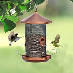 YUIIN mangiatoia per uccelli all'aperto 12.6 pollici schermo a rete in rame-Look impermeabile con gancio <span class=keywords><strong>da</strong></span> <span class=keywords><strong>appendere</strong></span> all'albero - Product Image 2