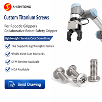 Vis en titane TA2 personnalisées à tête cylindrique à bride Torx, fabricant de fixations pour pince de sécurité de robot collaboratif