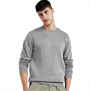 Casual Winter <b>Men's</b> 100% Cotton Crew Neck Pullover Sweatshirt-Premium Quality Breathable Windproof Regular Fit Solid Color - Product Image 2