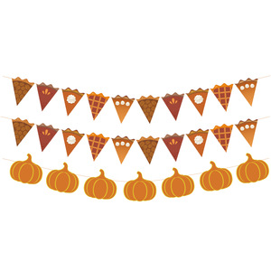Bannière de remerciement pour la récolte d'automne, décorations en lin, feuilles d'érable et citrouilles scintillantes pour fête en plein air - Product Image 5