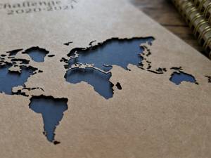 LABON personalizza copertina in carta Kraft con incisione Laser regalo di viaggio Adventurer Journal World Map Notebook Traveler Sketchbook - Product Image 4