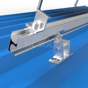 2024 Offre Spéciale en aluminium argent noir cadre de panneau solaire supports de rail de toit plat