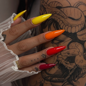 Kit de Esmalte de Uñas en Gel Color Dorado Sol, Listo para Enviar, Tono <span class=keywords><strong>Mango</strong></span> Amarillo Atardecer de Verano, Rojo Anaranjado Intenso, Ecológico, Barniz UV, MOQ Bajo - Product Image 4