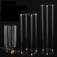 Combinaison de supports à fleurs personnalisés Porte-fleurs en acrylique pour décorations de table de restaurant occidental à l'atmosphère élégante