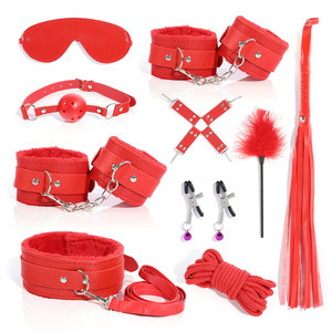 Ensemble de attaches BDSM pour <span class=keywords><strong>lit</strong></span>, liens pour chevilles et poignets, fouet, cordes et équipement de bondage pour chambre à coucher, cadeaux sexy pour couples - Product Image 6