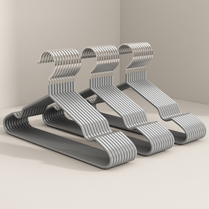 Cintres antidérapants <span class=keywords><strong>pour</strong></span> adultes avec rainures, revêtement PVC, <span class=keywords><strong>pour</strong></span> costumes, robes, cintres métalliques <span class=keywords><strong>pour</strong></span> vêtements - Product Image 5