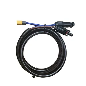 便携式XT60 XT90太阳能电池板电缆，用于RC型号和室外储能公母连接器充电电缆线束