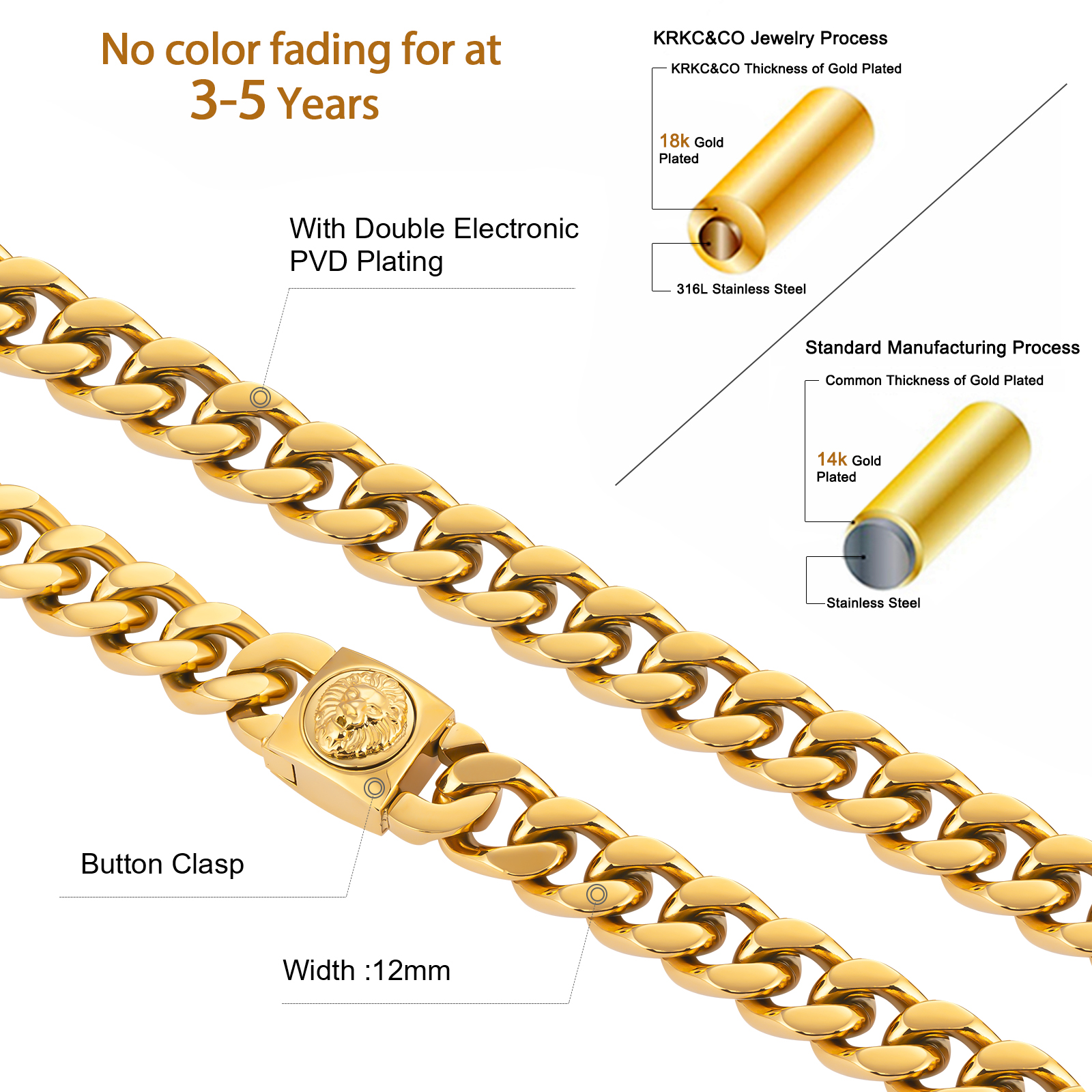 mens gold plated chain