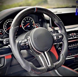 พวงมาลัยหนังคาร์บอนไฟเบอร์แบบสปอร์ตสำหรับรถยนต์ BMW <span class=keywords><strong>F10</strong></span> F30 E46 E60 F15 F90 F80 G20 G30 M3 M4 M5 อะไหล่รถยนต์ ไม่มีถุงลมนิรภัย - Product Image 5