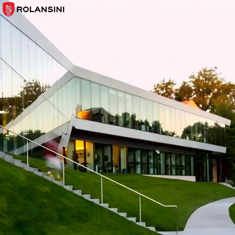 Rolansini Customized Modern Invisible Hidden Frame Glass Curtain Wall Exterior Energy Saving Architectural Facade System · image 3
