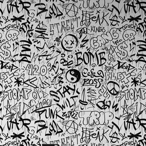 Arte callejero urbano dibujos animados en blanco y negro <span class=keywords><strong>graffiti</strong></span> peeling murales papel tapiz autoadhesivo - Product Image 4
