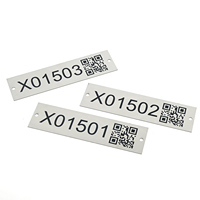 Etiquetas Metálicas Colgantes Personalizadas OEM, Mini, Color Gris Plateado, Grabadas con Láser, de Aluminio, con Códigos QR, Placas de Identificación para Equipos