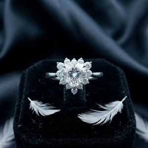 Bague de fiançailles et de mariage fantaisie personnalisée en or massif 14 carats avec diamant solitaire en forme de cœur 2 carats VVS/VS EF, certifiée IGI, tendance - Product Image 1