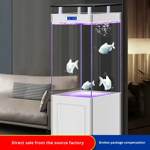 Meuble d'aquarium JSD 190 Gallons en verre ultra-transparent avec système de filtration, écran intelligent et tuyau de trop-plein personnalisé - Product Image 5
