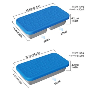 Boîte alimentaire multifonctionnelle en acier inoxydable avec couvercle en silicone sans BPA, petite boîte bento pour enfants avec couvercle en silicone - Product Image 3