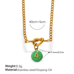 Collar con Colgante de Número Colorido, Chapado en Oro de 18K, Resistente a la Decoloración, Diseño Exclusivo, Apilable, Joyería para Clavícula de Mujer - Product Image 6