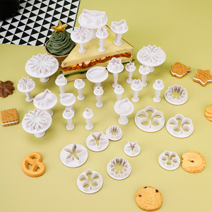 Nhựa 33pcs fondant bánh <span class=keywords><strong>cookie</strong></span> pit tông cắt Sugarcraft hoa lá bướm hình trái tim trang trí khuôn dụng cụ tự làm - Product Image 4