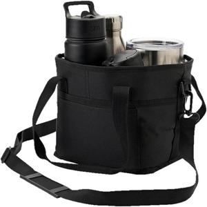 Four Compartment Water Bottle Holder Family Size <b>Drink</b> Carrier Bag Multiple Tumbler Caddy With Strap Outdoor Portable <b>Storage</b> - Product Image 3