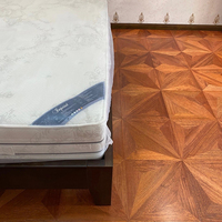 Parquet en bois de Merbau à motif géométrique en diamant, revêtement de sol en bois à motifs, parquet en mosaïque