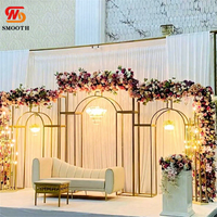 Arco Decorativo para Bodas, Eventos y Fiestas, Arco de Acero Inoxidable Dorado para Fondo de Escenario