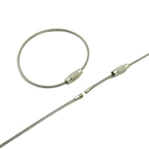 Llavero de Cable de Acero Inoxidable Plateado Metálico EWANG - Product Image 2