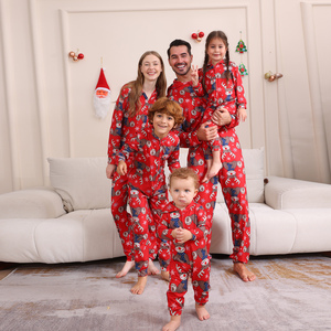 In stock di natale famiglia abbinata tuta di natale capodanno festa di Natale In cotone abbinato pigiama di natale per la famiglia - Product Image 1