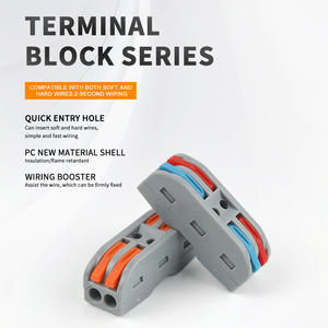 DIY GO Universele compacte elektrische kabel Push-in snelconnector Hendelveer Splice Terminal Block Snelle draadconnectoren 2-pins - Product Image 3