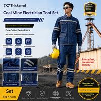 Combinaison de travail en denim de coton haute visibilité pour hommes LINHON, manches longues, bande réfléchissante, uniforme de travail, logo personnalisé
