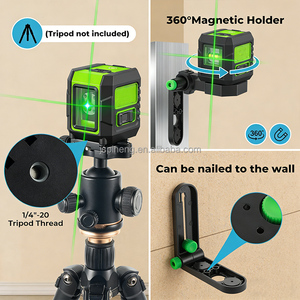 <span class=keywords><strong>Nivel</strong></span> Láser Rotatorio Mini de 2 Líneas Verdes con Péndulo Autonivelante, Grado Industrial y DIY, Batería 18650 para Pisos y Azulejos - Product Image 2