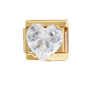 Diamond Bracelet Heart Cut Modular Unisex Everyday Wear Jewelry Stainless Steel Gold Tone Fancy Color Stones - Product Image 3