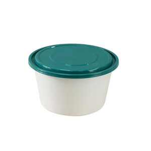 Food Grade Round Bowl With Green Lid Disposable Takeaway Packaging For Catering Use - Product Image 1