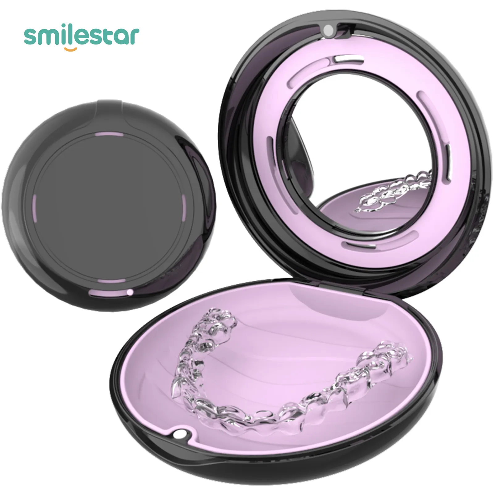 Smilestar Portable logo personnalisé orthodontique retenue dentaire protège-dents étui solide orthodontique étui de retenue avec aimant