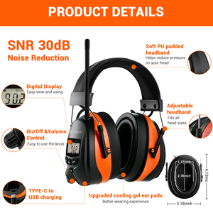 Mới Nâng Cấp Bluetooth 5.4 Nghe Bảo Vệ Tai Nghe Với FM/AM Đài Phát Thanh 25dB Nrr An Toàn Earmuffs Cho Công Nhân Rảnh Tay Nói Chuyện - Product Image 2
