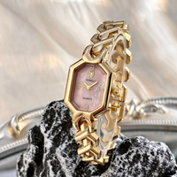 Montre pour femme avec boîtier carré en or, décorée de strass, cadran serti de diamants, style hip-hop, montre-bracelet à quartz PRO27