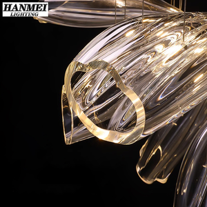 Lámpara Colgante Modernista de Lujo E27, Pantalla de Cristal Rojo Anaranjado Tradicional para Sala de Estar, Vestíbulo de Hotel, Villa, Patio Dorado - Product Image 6