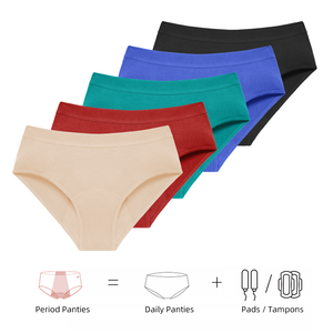 Fournisseurs de sous-vêtements en bambou imperméables, culottes <span class=keywords><strong>menstruelles</strong></span> pour femmes, absorption des règles, culotte menstruelle - Product Image 4