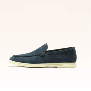 Slip-on Comfortable Cow Suede Leather Loafers Men Luxury Fashion Lightweight Rubber Outsole Outdoor Casual <b>Flats</b> Spring Winter - Product Image 3