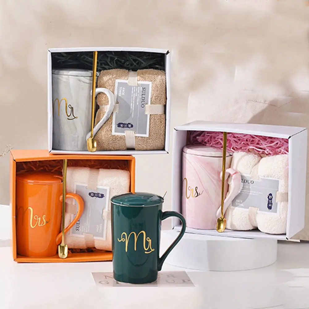 Valentines Wedding Gifts For Guests Birthday Gift Set Souvenirs Mug Cup Towel For Women Her Bridesmaid Gift Box Sets