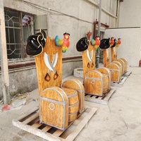 Banc en résine personnalisé pour décoration d'Halloween, maison hantée de Noël en fibre de verre pour parc à thème, chaise de pirate en fibre de verre