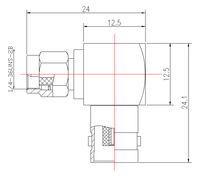 Adaptateur d'usine SMA mâle vers BNC femelle en laiton, connecteur coaxial RF à angle droit (RA)