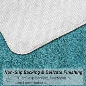 Nouveau tapis de salle de bain personnalisé de couleur unie, tapis de bain absorbant l'eau, tapis de bain en microfibre avec support antidérapant en TPR - Product Image 3