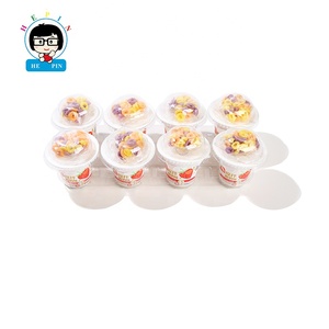 Hot Sell DIY Good Taste Strawberry Flavor Yogurt Crispy Puffed Food Cup Sweet Yummy Casual <strong>Snack</strong> - Product Image 1