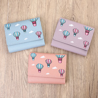 Mädchen kurze Geldbörsen Frauen Heißluft ballon Muster Karten halter Student Clutch Damen Geldbörse Mini Geldbörse für Mädchen