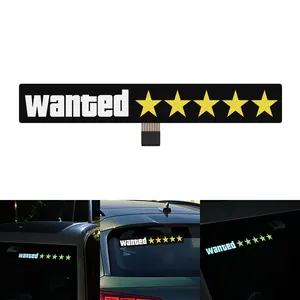EL Glow Wanted Sticker For Car Decoration Rear Window Luminous Sticker Windshield Glass Led Light Panel
