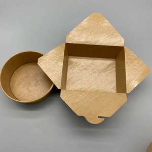 Bol en papier jetable personnalisé avec couvercle en feuille d'or, qualité alimentaire, anti-fuite, pour salades, sushis, sandwichs, 500ml/650ml/750ml/1000ml - Product Image 4