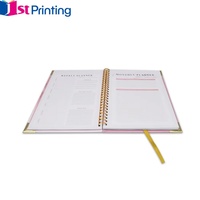 Agenda Elisabeth's Dream 2027 con espiral, organizador impreso, cuaderno con cubierta floral rosa, cuaderno con espiral.